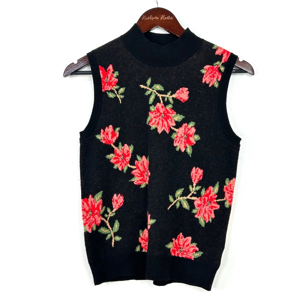 Draper James RSVP Floral Sweater Vest Women XS Preppy Southern Sleeveless 1055T2